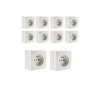 Lot de 10 prises 2P+T Bel'Vue - blanc - Zenitech
