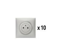 Lot de 10 prises de courant 2p+t surface complet dooxie one 16a - alu - 300441 -