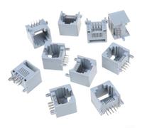 Lot de 10 prises réseau RJ45 8P8C pour prise réseau PCB Gris