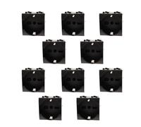 Lot de 10 prises Schuko universelles 2P+T 10/16A 220 V, compatible avec Bticino Living International, couleur noire, occupe 2 modules