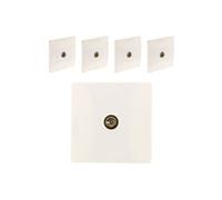 - Lot de 10 prises TV encastrables Diwone - blanc