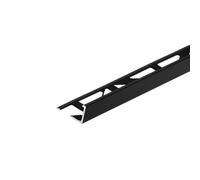 Lot de 10 Profilé alu finition carrelage angle droit 10 mm x L 2,5 m Noir | Habille et protège les bordures tout en dissimulant les découpes pour un rendu propre et professionnel.