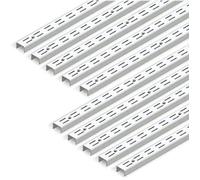 Lot de 10 Profils Crémaillère Double Perforation Pas 32mm, Acier Blanc 951mm, Système Rayonnage Mura ACCESSOIRES FABRICATION MAISON