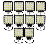 Lot de 10 projecteurs de travail carrés 48 W 16 LED de 3 W pour voiture, bateau