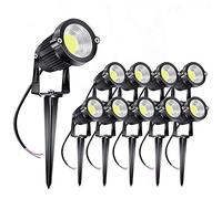 Lot de 10 projecteurs LED COB, éclairage paysager extérieur basse tension 5W 220V projecteurs de jardin réglables,Projecteur extérieur d'aménagement paysager pour arbre,Allée (White Light, 10 PCS)