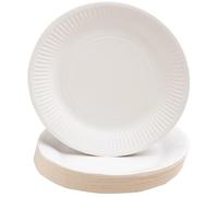 Lot de 10 - PRONAPPE 50 Assiettes en carton rondes, 23 cm - Blanc