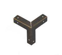 Lot de 10 protections d'angle en fer bronze antique pour boîtes à bijoux, boîtes à vin et meubles en bois - Charnières décoratives avec vis - 46 x 32 x 32 mm (bronze)