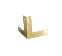 Lot de 10 protections d'angle en fer bronze antique pour boîtes à bijoux, boîtes à vin et meubles en bois - Charnières décoratives avec vis - 46 x 32 x 32 mm (jaune)