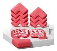 Lot de 10 Protections d'angle en Mousse pour bébé, Protection de Table pour Enfants, Convient pour Table Basse, Bureau, Meubles, cheminée, Coins Pointus (Rouge)