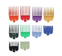 Lot de 10 protections de barbier à coins ronds, peignes de guidage colorés à code numéroté, protections de tondeuse à cheveux ABS compatibles avec tondeuses, 1,5/3/4,5/6/10/13/16/19/22/25 mm