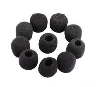 Lot de 10 protections de pare-brise en mousse pour casque de jeu, micro doux, haute élasticité, réduction du bruit, noir, plusieurs tailles de 35 mm à 65 mm pour (35 mm)