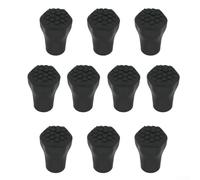 Lot de 10 protections hexagonales en plastique pour bâtons de randonnée - Embouts de rechange antidérapants pour bâtons de marche - Ajustement aux chocs - Embouts de pieds en caoutchouc absorbant les