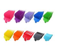 Lot de 10 protections pour tondeuse à cheveux, guides de coupe de rechange à code couleur de 0,6 cm à 2,5 cm de long avec étui de rangement pour une utilisation professionnelle