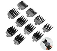 Lot de 10 protections pour tondeuse à cheveux Wahl et Babyliss FX870, guides de rechange professionnels pour tondeuse à cheveux, gamme de tailles 1/16 à 1, noir