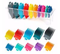 Lot de 10 protections pour tondeuse Wahl avec support, code couleur | Matériau ABS, nouveau design à clip, avec organiseur, code couleur
