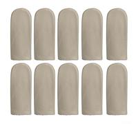 Lot de 10 protège-doigts fabriqués à la main en cuir de vache lisse pour travaux de sculpture et de couture avec protection thermique en cuir souple antidérapant Couleur claire