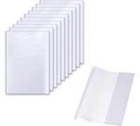 Lot de 10 protège-livres transparents 16K 19,5 x 26 cm | Réglable, épais, réutilisable, pour l'école, la maison, le bureau, protection en plastique