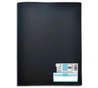 Lot de 10 Protèges documents MEMPHIS en polypropylène. 40 pochettes fixes A4 en PP 6/100. Coloris noir G