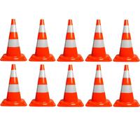 lot de 10 pylônes 50cm, cônes d'avertissement, 10 cônes de circulation pour délimiter les aires de stationnement, cônes d'avertissement, cônes, cônes de marquage, [orange-blanc] - Pylônes réfléchissan