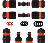 Lot de 10 Raccord Tuyau D'arrosage 1/2"" 13mm,Kit de Raccordement de Robinet Tuyau de Jardin -Connexion Rapide 1/2"",Double Mâle,Connecteur femelle Premium 1/2""-3/4"",Joint de Réparation de Tuyau