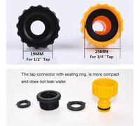 Lot de 10 Raccord Tuyau D'arrosage 1/2"" 13mm,Kit de Raccordement de Robinet Tuyau de Jardin -Connexion Rapide 1/2"",Double Mâle,Connecteur femelle Premium 1/2""-3/4"",Joint de Réparation de Tuyau