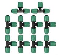 Lot de 10 raccords coudés en T pour irrigation goutte à goutte de 16 mm pour tuyau de 1,27 cm avec diamètre d'étranglement en plastique pour une utilisation en extérieur