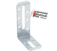 Lot de 10 raccords d'angle réglables - Équerre de montage réglable - Trou oblong - 80 x 55 x 30 x 2,0 mm