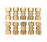 Lot de 10 raccords de frein droits en laiton 1,9 cm double pour évasement | Compatible avec double pour évasement, inversé pour les designs évasés, joint sécurisé sans fuite, installation facile