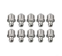 Lot de 10 raccords de graisse industriels pour M6 M8 pour M10 pour machines | Alliage haute dureté, longue durée de vie, entrée de lubrification mécanique, finition argentée, qualité industrielle