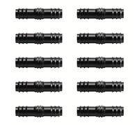 Lot de 10 raccords de raccords barbelés pour tuyau de 1,27 cm (diamètre extérieur 16 mm, connecteurs barbelés, raccords de ligne d'égouttement, système d'arrosage goutte à goutte, noir)