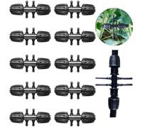 Lot de 10 raccords de tuyau en T barbelé pour système d'irrigation goutte à goutte Le d'irrigation est étanche aux gouttes convient pour les tuyaux de 8/12 à 4/7 Arrosage de pelouse et jardin(Noir)
