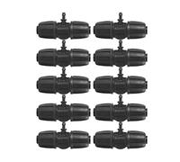 Lot de 10 raccords d'irrigation en T pour tuyau d'irrigation, réducteur en T cannelé, convient pour tuyau d'arrosage de 13/16 mm-4/7 mm ; tuyau de 0,5/1,5 cm