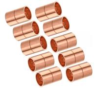 Lot de 10 raccords en cuivre pour plomberie : épaisseur de paroi de 0,8 mm/1 mm, connexion soudée, diamètre intérieur de 6,35 mm à 32 mm (ID8 x T0,8 mm)