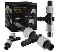 Lot de 10 raccords en T Tx16xT pour tuyau d'arrosage - Raccord en T - Raccord de tuyau d'arrosage - Raccord de tuyau d'arrosage - Raccord de tuyau en V - Accessoire d'arrosage de jardin