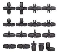 Lot de 10 raccords for tuyau d'arrosage 3/8" à 1/4", 8/11 à 4/7 mm, té à verrouillage cannelé, coude droit, bouchons, adaptateur for tuyau d'irrigation.(8/11 To 4/7mm Straight)