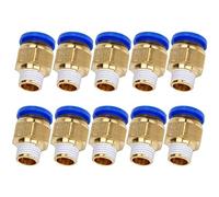 Lot de 10 raccords pneumatiques droits à poussoir vers connecteur rapide - 4 mm de diamètre - Filetage 1/4 BSP - Pour outils pneumatiques