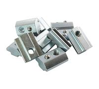 Lot de 10 rainures lourdes - Rainures 8 - Type I - M6 - Avec barre, boule à ressort - En acier galvanisé