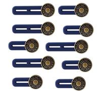 Lot de 10 rallonges de bouton de pantalon, rallonge de bouton élastique, rallonge de taille réglable, amovible sans couture pour chemise, robe, pantalon, pantalon de maternité (Bronze)