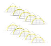 Lot de 10 rapporteurs carrés intégrés à 180 degrés Outil de mesure des angles mathématiques Règle pour dessin architectural avec échelles de mesure
