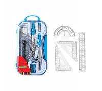 Lot de 10 rapporteurs de mathématiques portables pour l'école secondaire - Compas de géométrie pour étudiants, designers, dessinateurs (bleu)