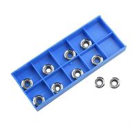Lot de 10 RCGT1003MO-AK H01 pour insert en carbure CNC pour usinage en aluminium, lame de fraisage ronde, adaptée pour la finition et la finition, argenté