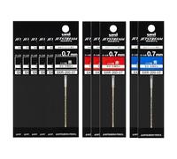 三菱鉛筆 Lot de 10 recharges Jet Stream Prime pour stylo à encre SXR - 200 - 07/0,7 mm (Noir, Rouge, Bleu)