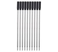 Lot de 10 recharges pour stylo à bille Noir/bleu Longueur 11,4 cm Pointe 1,0 mm Pour la plupart des stylos à bille en métal Utilisation au bureau