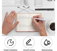 Lot De 10 Recharges Pour Stylo Bille Noir Pointe Moyenne 11,6 Cm Compatible Cross 8513 Cartouches D'encre Gel En Acier Inoxydable Durable