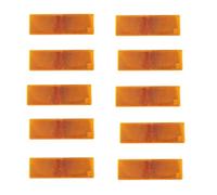 Lot de 10 réflecteurs autocollants œil de chat orange 148×48 mm - bandes réfléchissantes rectangulaires adhésives - sécurité routière pour voiture, camion, remorque, caravane et moto