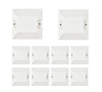 Lot de 10 réflecteurs de route 10,2 x 10,2 cm pour allée commerciale, blanc, réfléchissants, marqueurs de sol imperméables