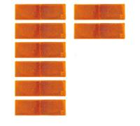 Lot de 10 réflecteurs rectangulaires orange autocollants 148 x 48 mm, catadioptres réfléchissants résistants aux intempéries pour remorque, camion, camping-car, véhicule et signalisation extérieu