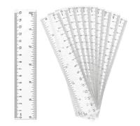 Lot de 10 règles droites en plastique transparent incassables - Règle en plastique transparent - Kit de règles en plastique transparent pour étudiants, école, enfants, salle de classe, bureau