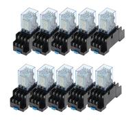 Lot de 10 relais de puissance à bobine MY4NJ HH54P DC 12 V, 24 V, 110 V, 220 V, AC, à usage général, 14 broches, 4 NO, 4 NC, 5 A, avec base PYF14A(DC 110V)