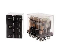 Lot de 10 relais intermédiaires électromagnétiques généraux LY4NJ HH64P, mini 14 broches AC10A 250V avec LED DC12/24V AC220V, contacts argentés